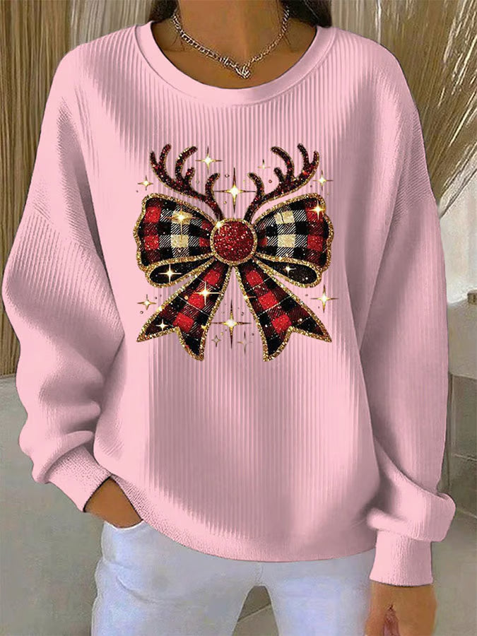 Elin - Suéter navideño con motivo de lazo