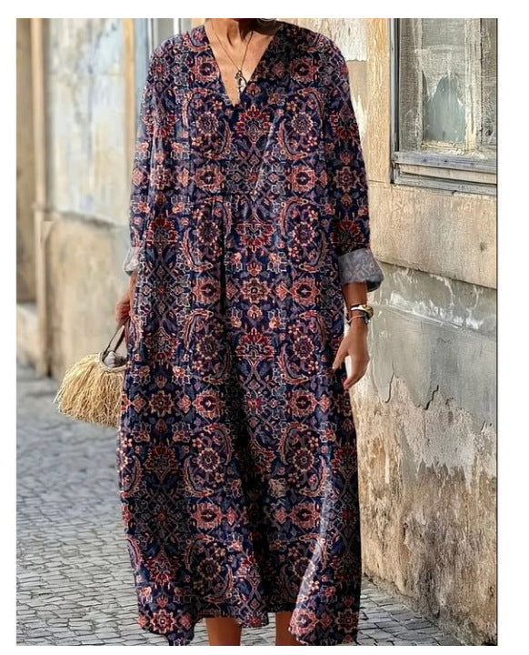 MARTINA | Vestido cuello redondo con estampado
