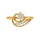 ANILLO VALENTINO COSTA FLOR DORADA CON CIRCONITAS Y ONDAS