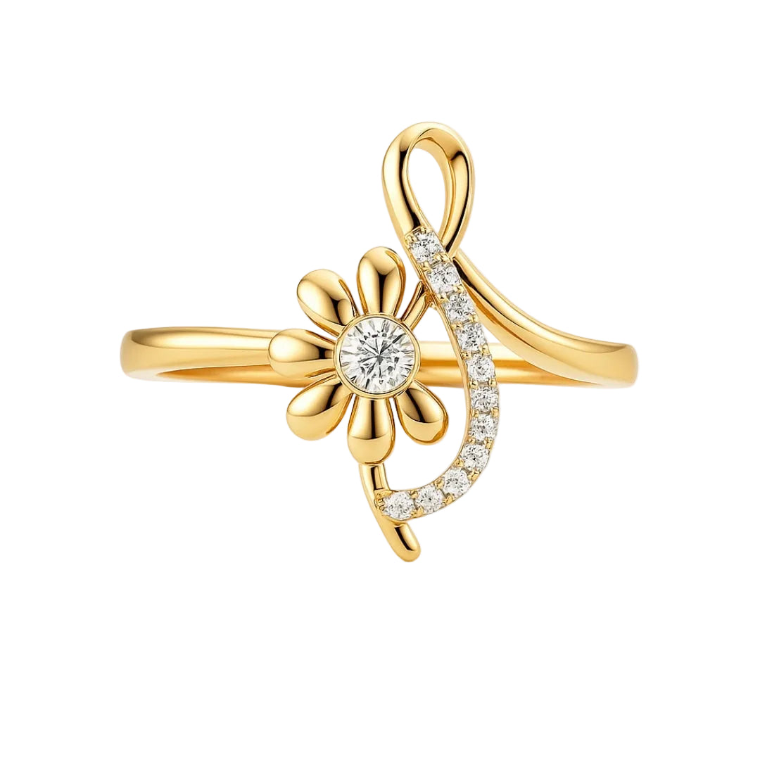 ANILLO VALENTINO COSTA FLOR CON LAZO Y CIRCONITAS