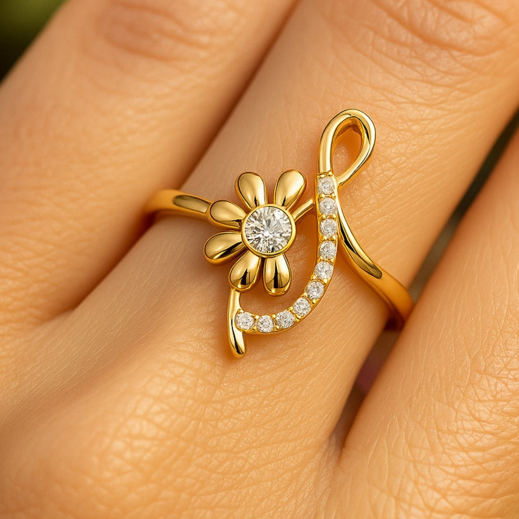 ANILLO VALENTINO COSTA FLOR CON LAZO Y CIRCONITAS
