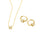 CONJUNTO VALENTINO COSTA DORADO COLLAR Y PENDIENTES CON CIRCONITA