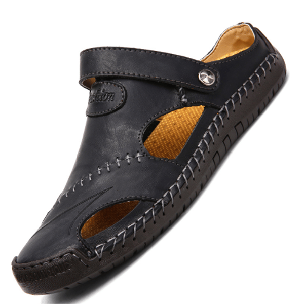 SANDALIAS DE PIEL CÓMODAS CON CIERRE DE VELCRO Y SUELA FLEXIBLE