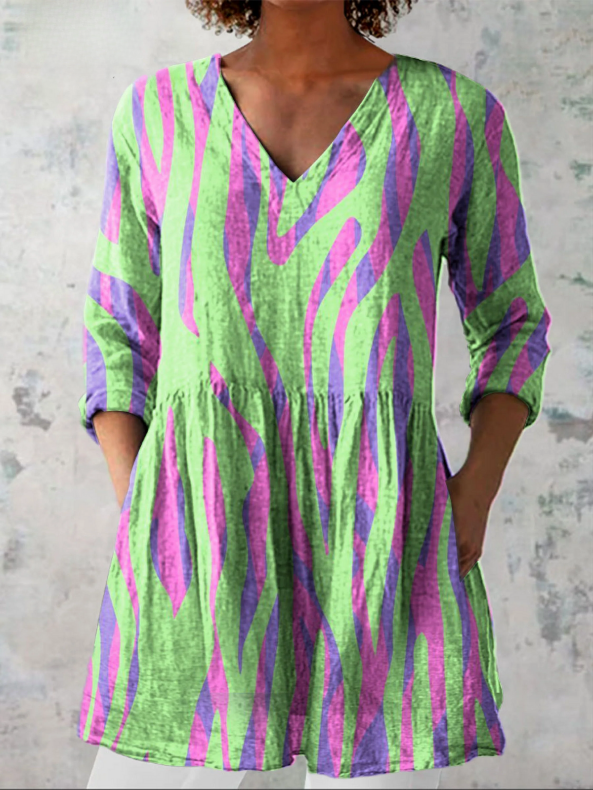 Gisella | Camisa Larga con Escote en V
