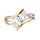 ANILLO VALENTINO COSTA TRICOLOR ONDAS CON CIRCONITAS