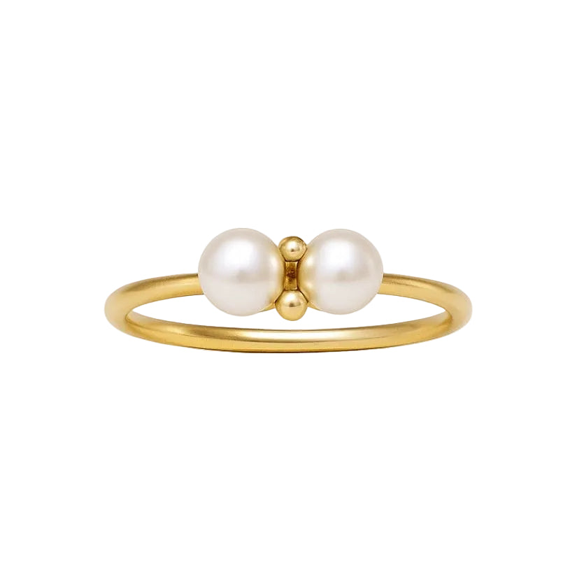 ANILLO VALENTINO COSTA PERLA DOBLE CON CIRCONITA