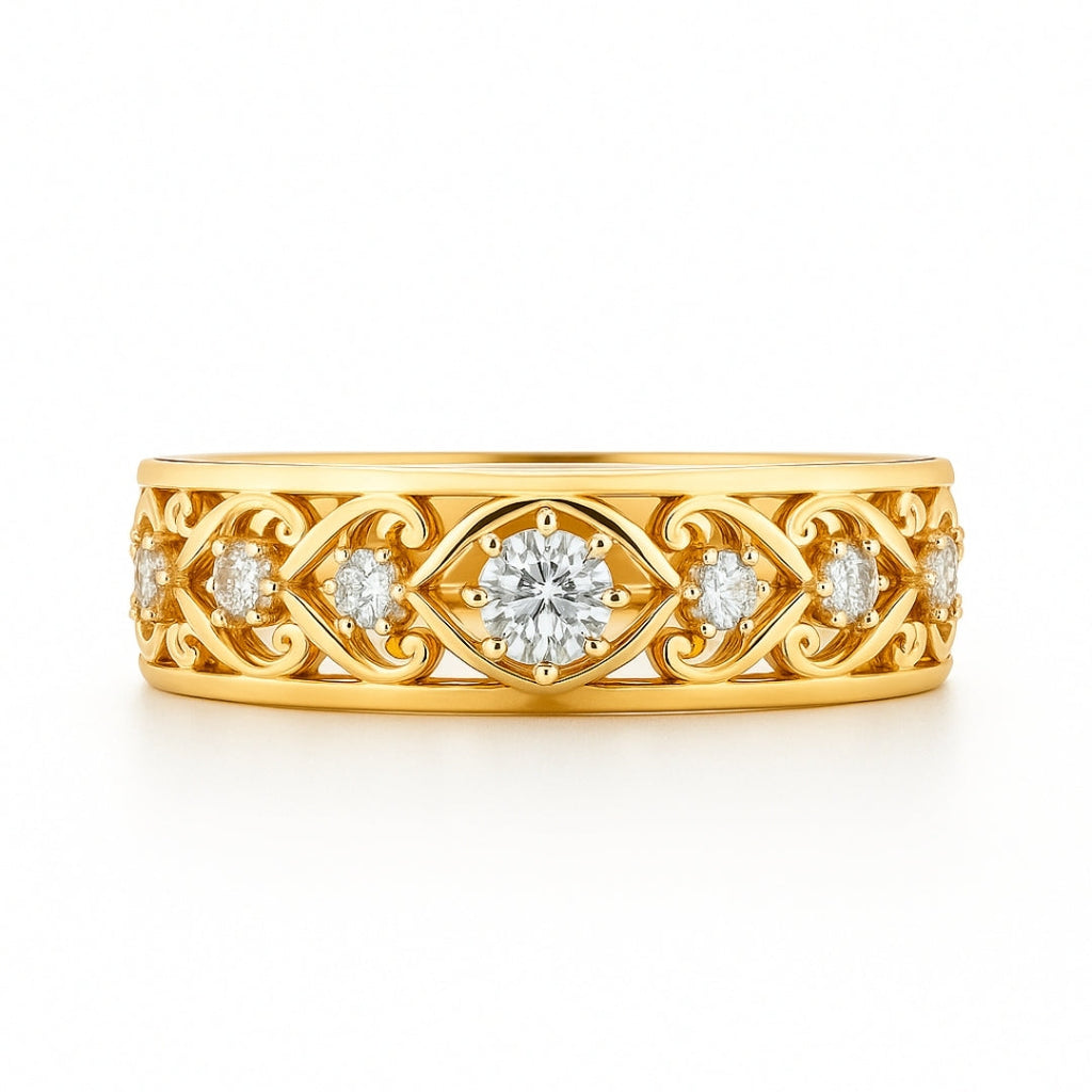 ANILLO VALENTINO COSTA ENTRELAZADO DORADO CON CIRCONITA CENTRAL