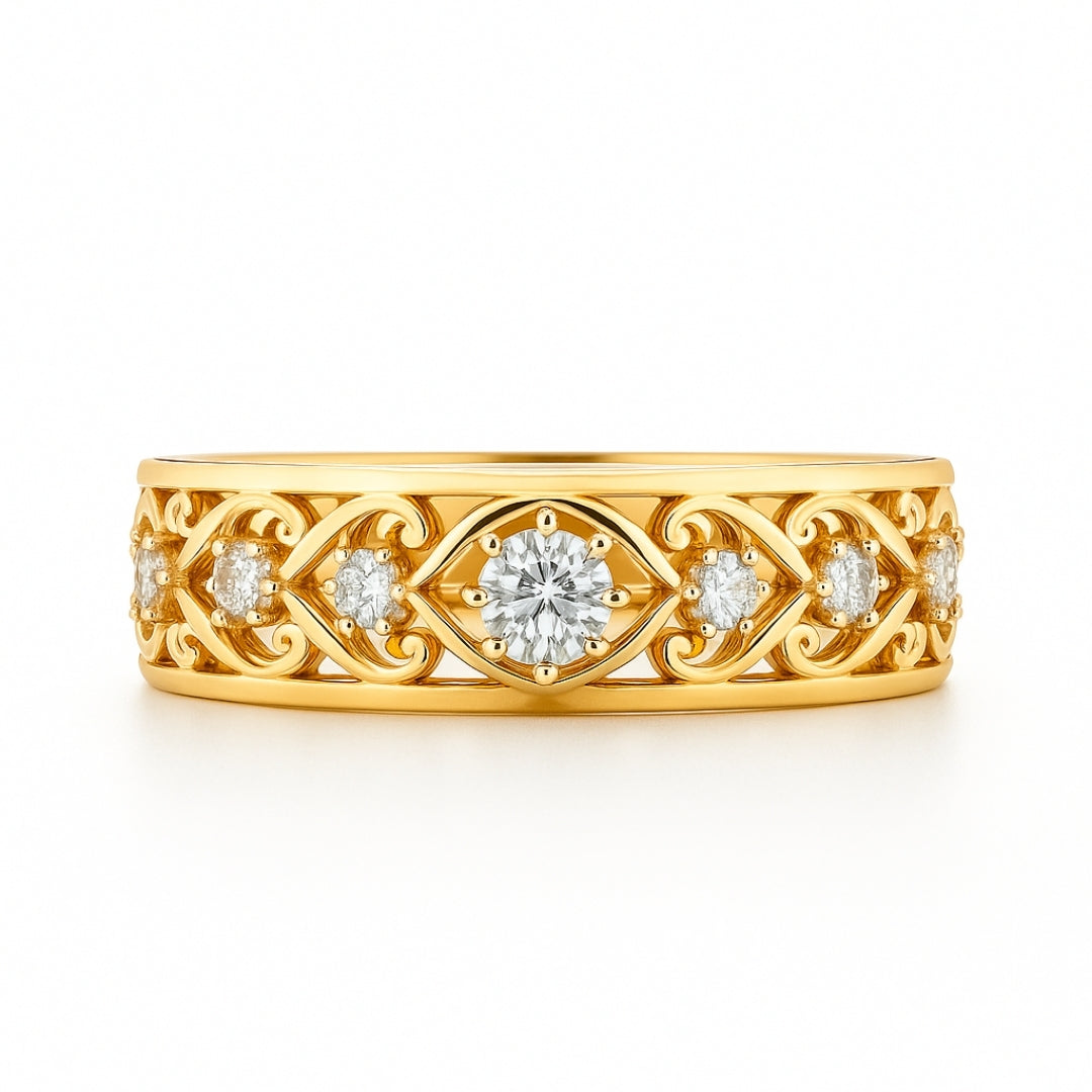 ANILLO VALENTINO COSTA ENTRELAZADO DORADO CON CIRCONITA CENTRAL