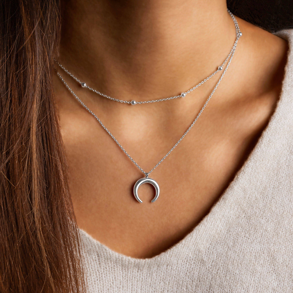 COLLAR VALENTINO COSTA DORADO DOBLE CON LUNA