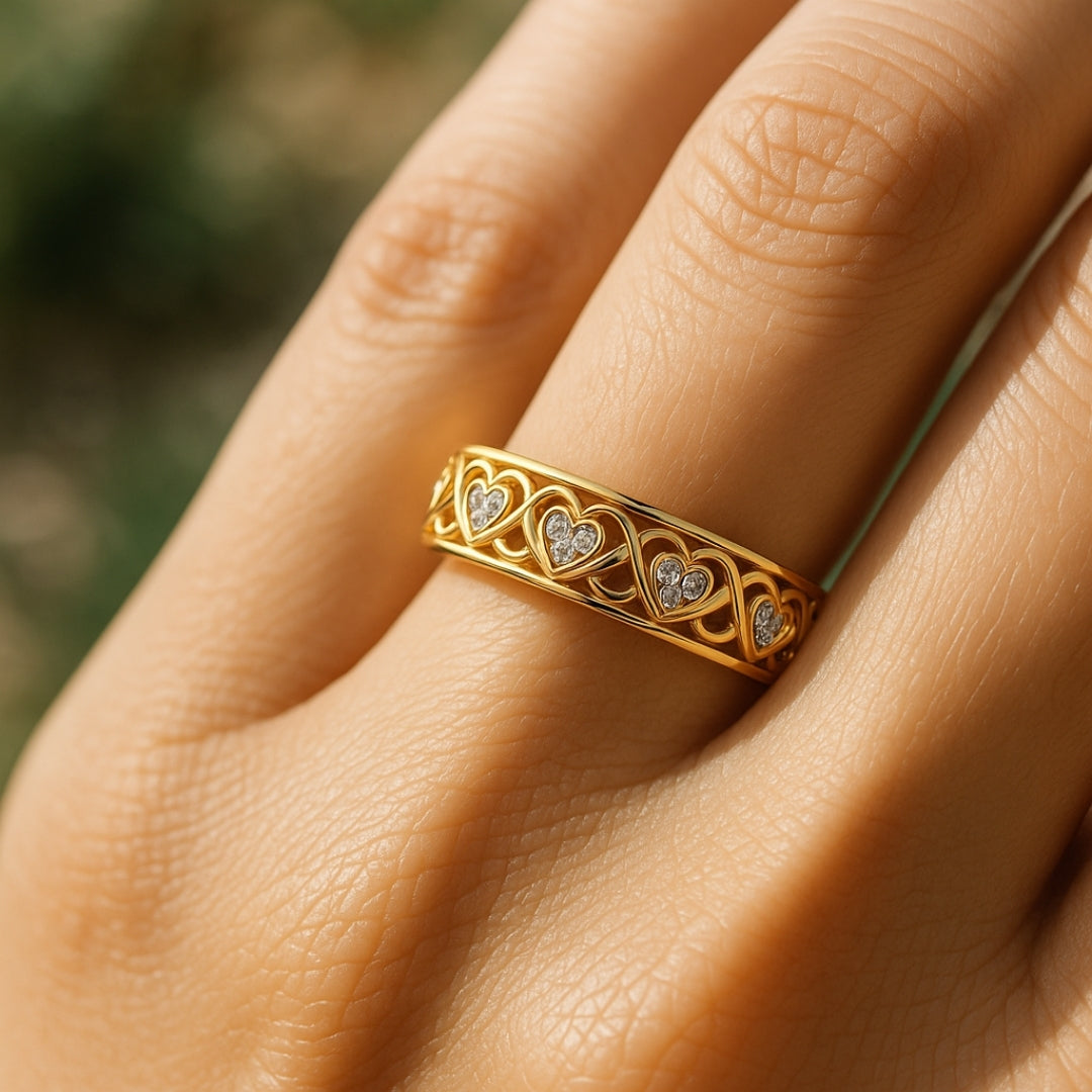 ANILLO VALENTINO COSTA CORAZONES CON CIRCONITAS