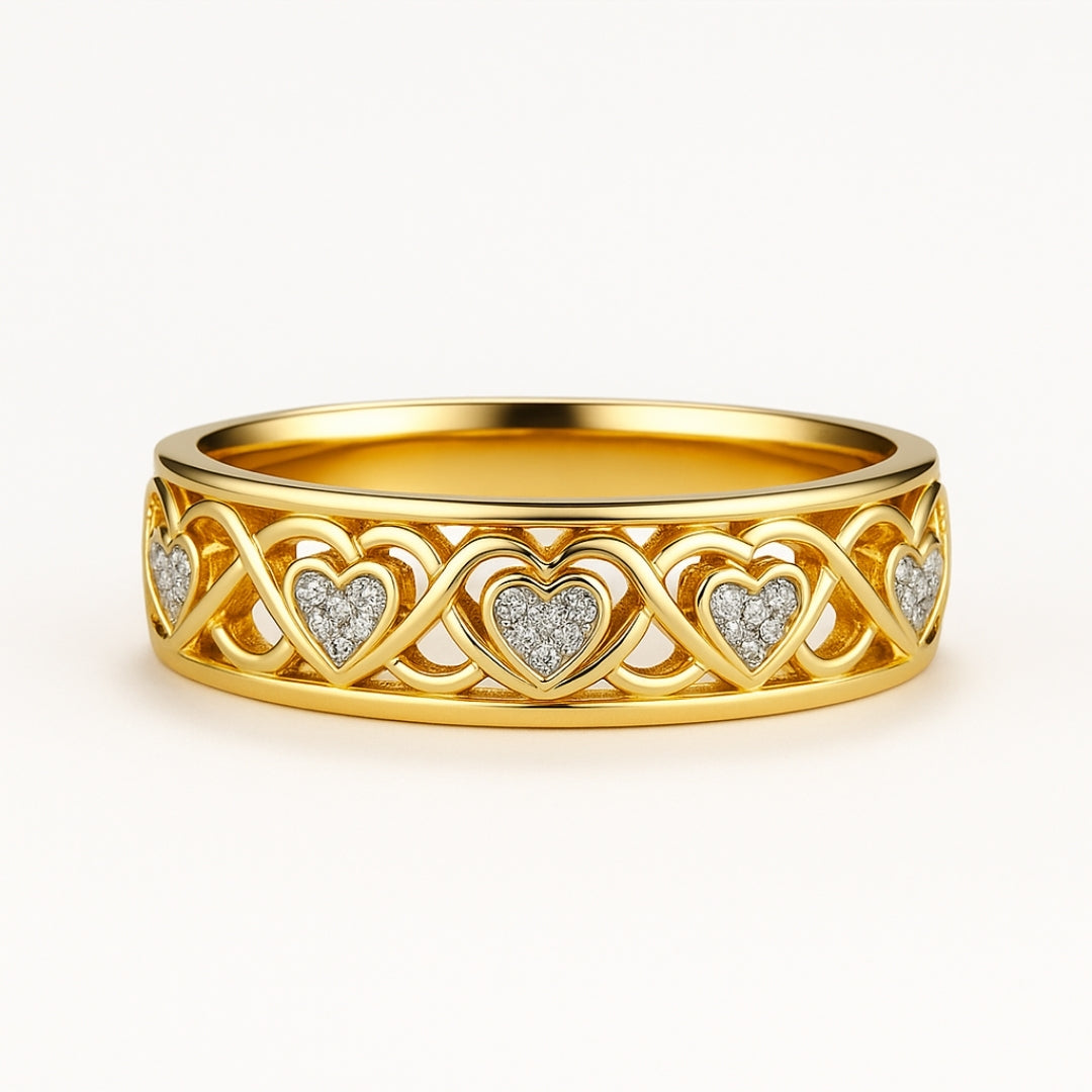 ANILLO VALENTINO COSTA CORAZONES CON CIRCONITAS