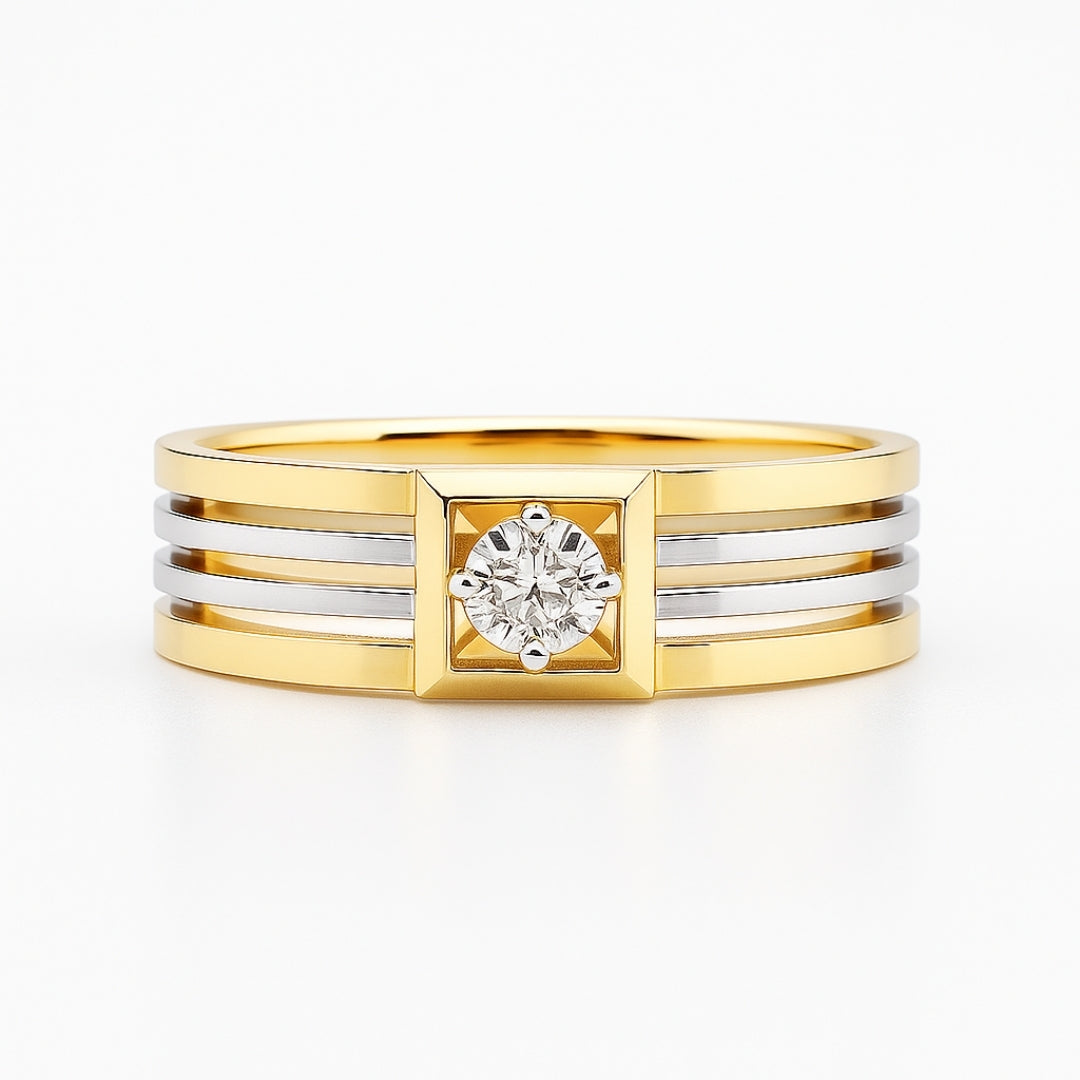 ANILLO VALENTINO COSTA GEOMÉTRICO CON CIRCONITA
