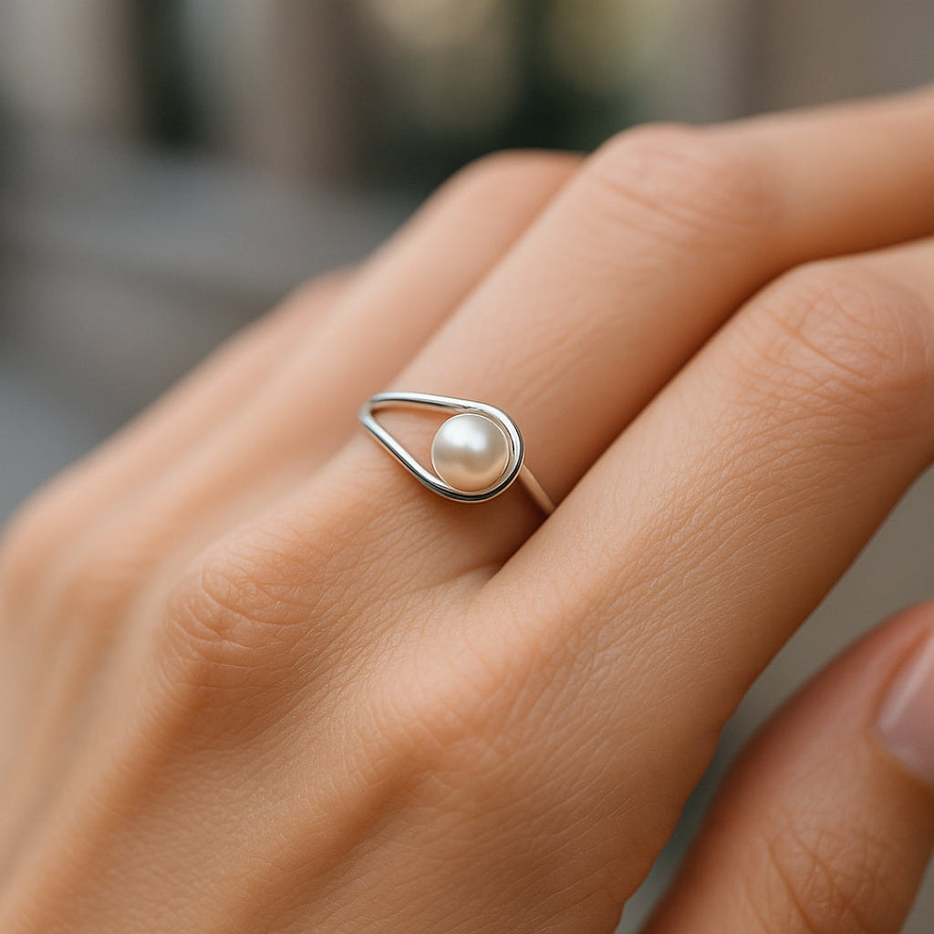 ANILLO VALENTINO COSTA PERLA ENVOLVENTE PLATEADO