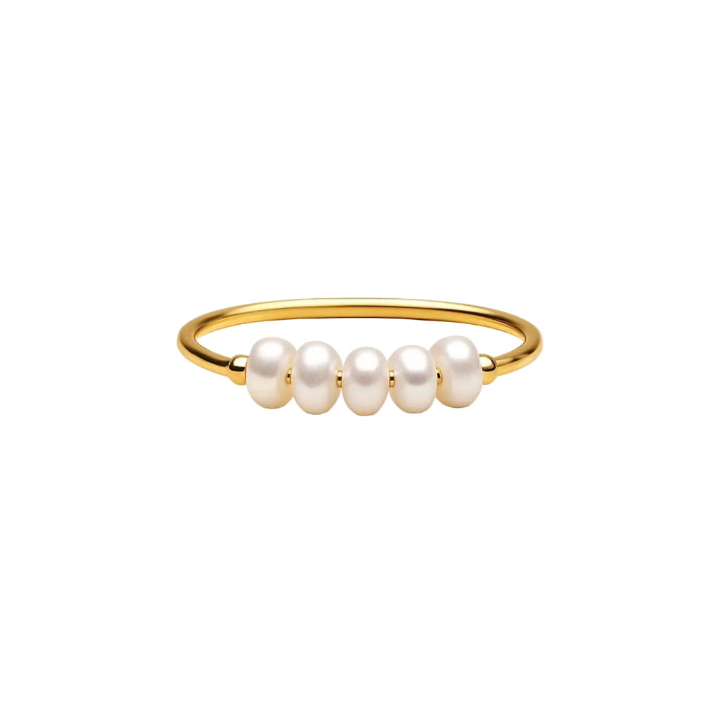 ANILLO VALENTINO COSTA CINCO PERLAS DORADO