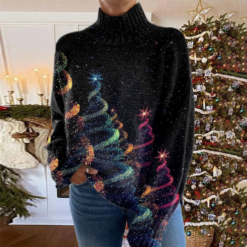Stella – Suéter navideño con estampado de estrellas