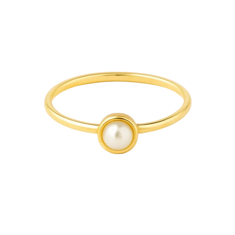 ANILLO VALENTINO COSTA PERLA CENTRAL DORADO
