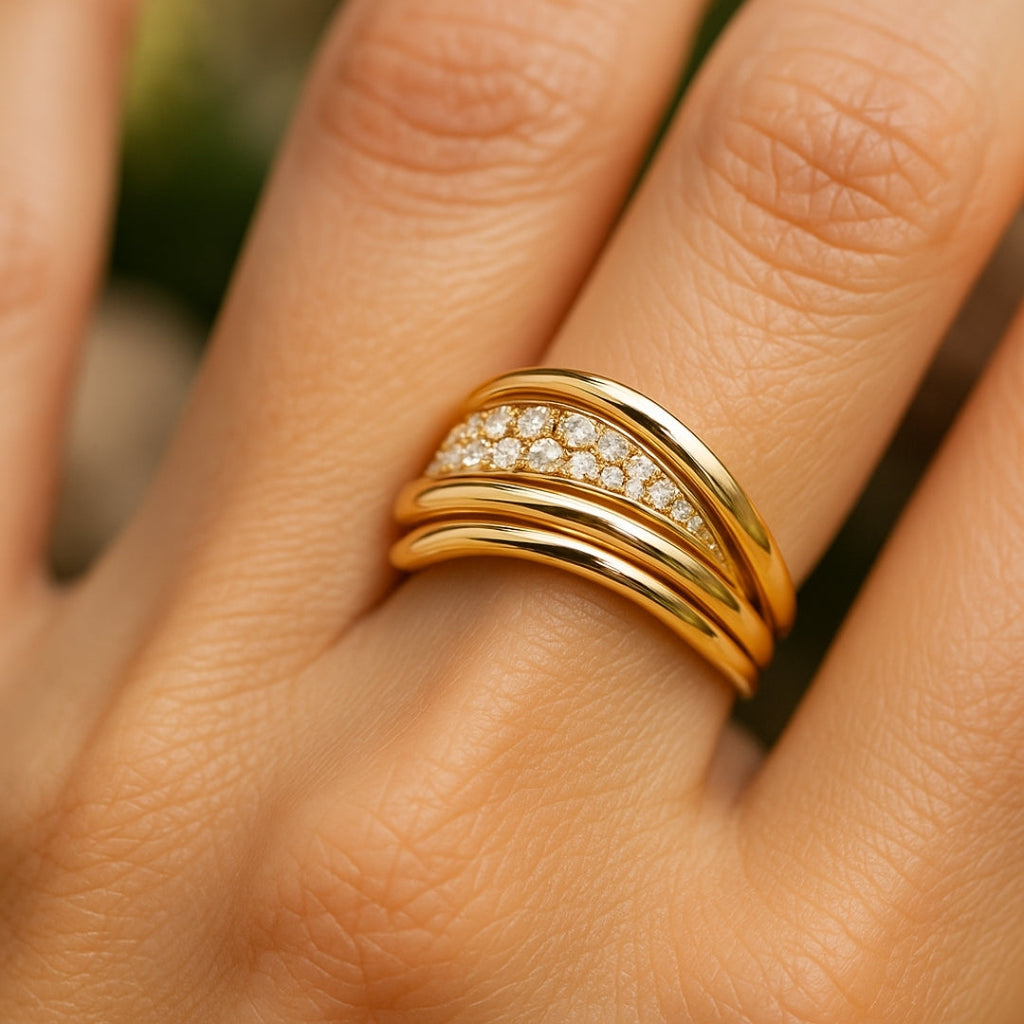ANILLO VALENTINO COSTA MULTIBANDA CON CIRCONITAS