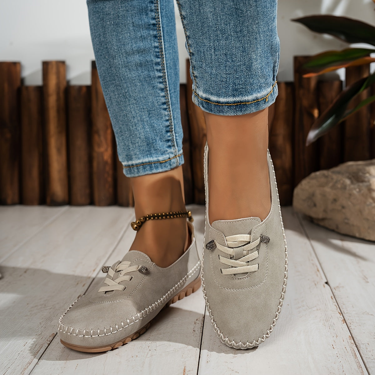 MOCASINES CASUALES DE ANTELINA CON CORDONES Y SUELA FLEXIBLE
