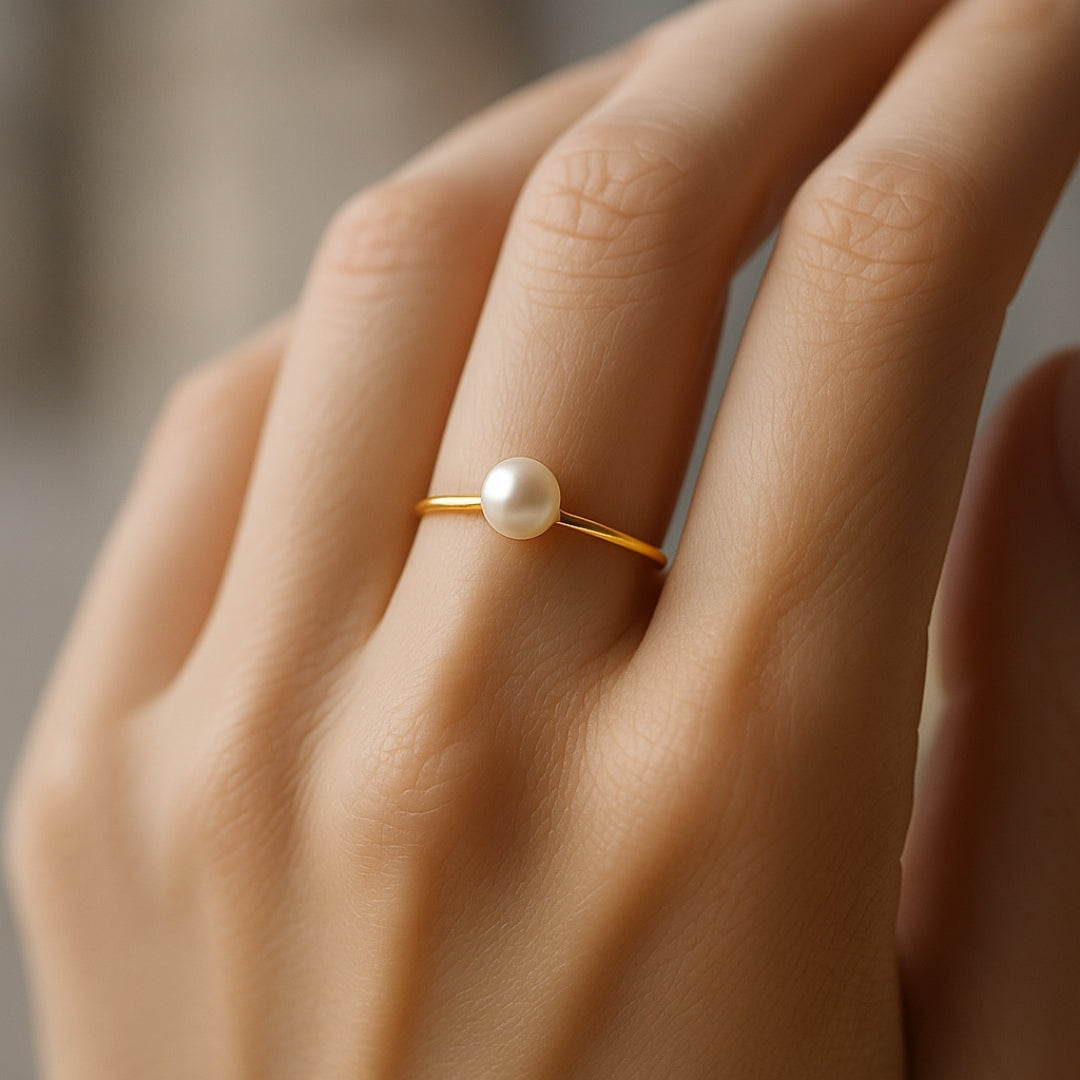ANILLO VALENTINO COSTA PERLA MINIMAL DORADO