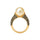 ANILLO VALENTINO COSTA PERLA CENTRAL CON GRABADOS ORNAMENTALES