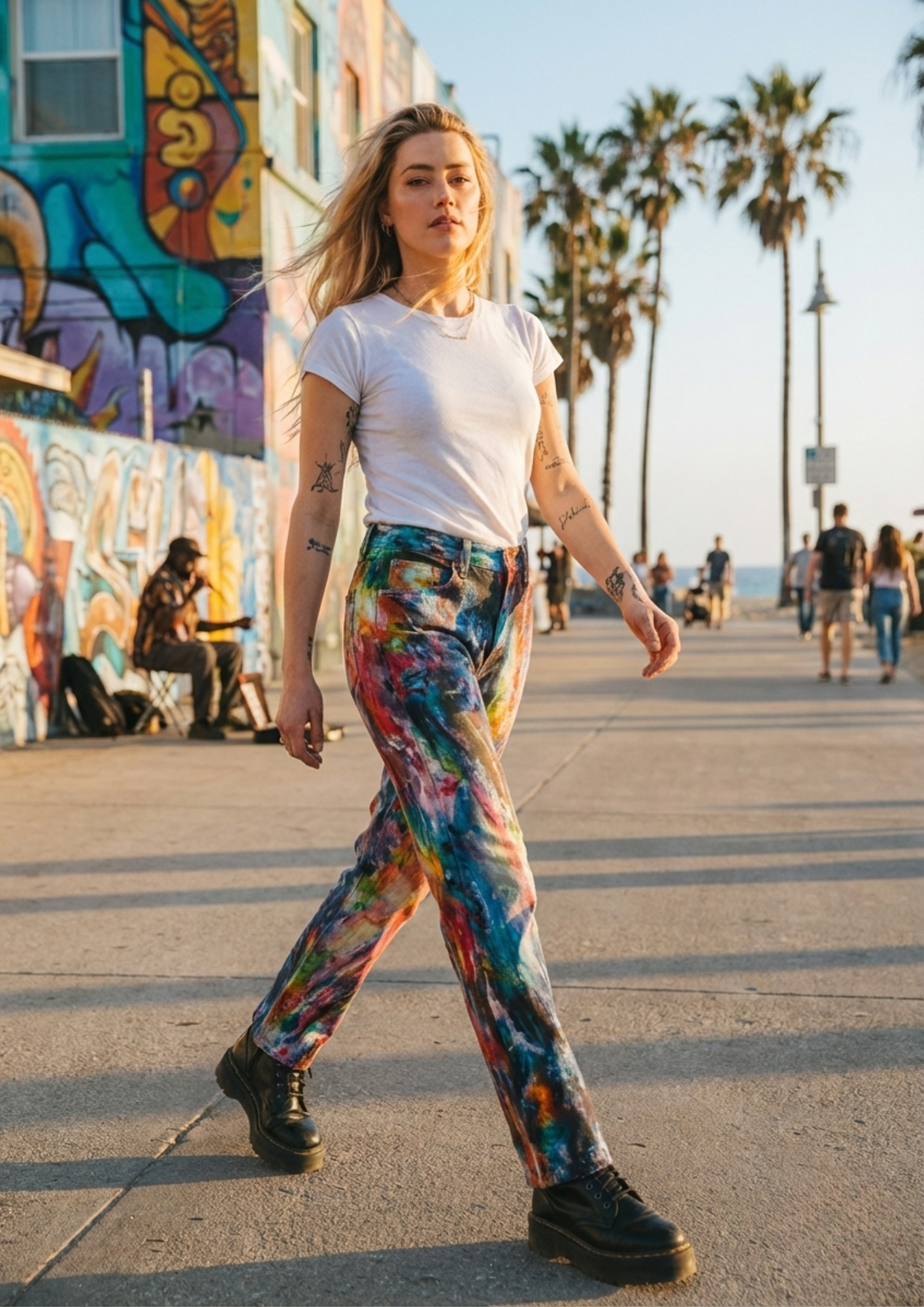 JEANS ARTÍSTICOS WIDE LEG PINTADOS A MANO