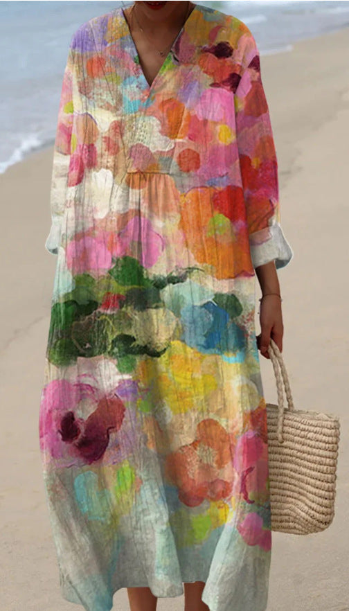 MARTINA | Vestido cuello redondo con estampado