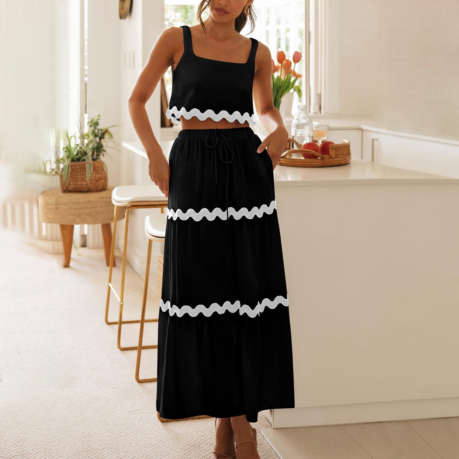 Conjunto Riviera™ Falda Midi + Top Ondas