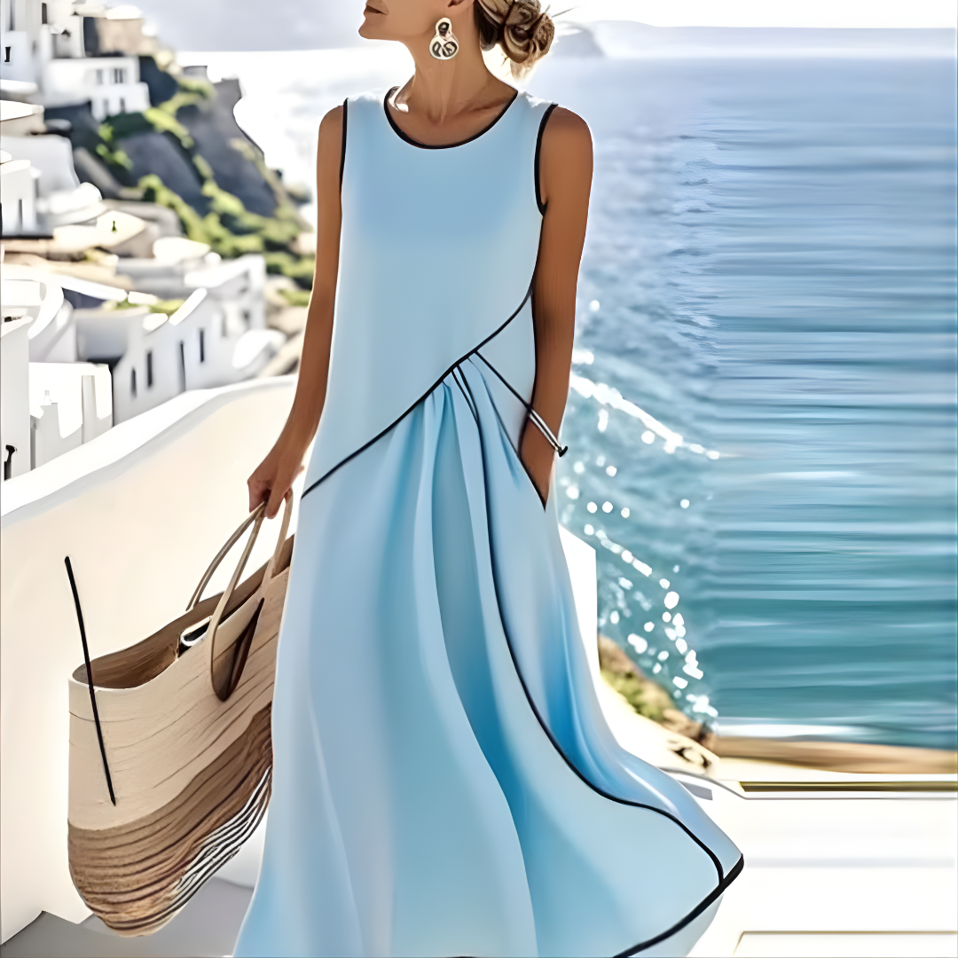 Vestido elegante de rayas