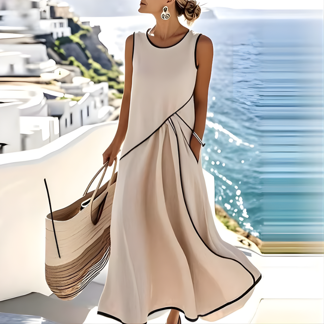 Vestido elegante de rayas