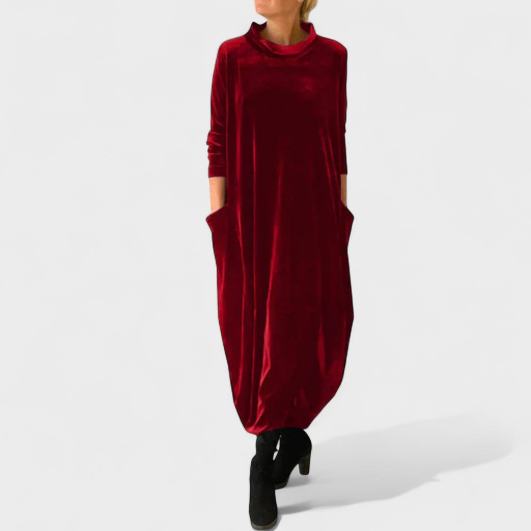 Zoe | Elegante Vestido de Terciopelo con Bolsillos
