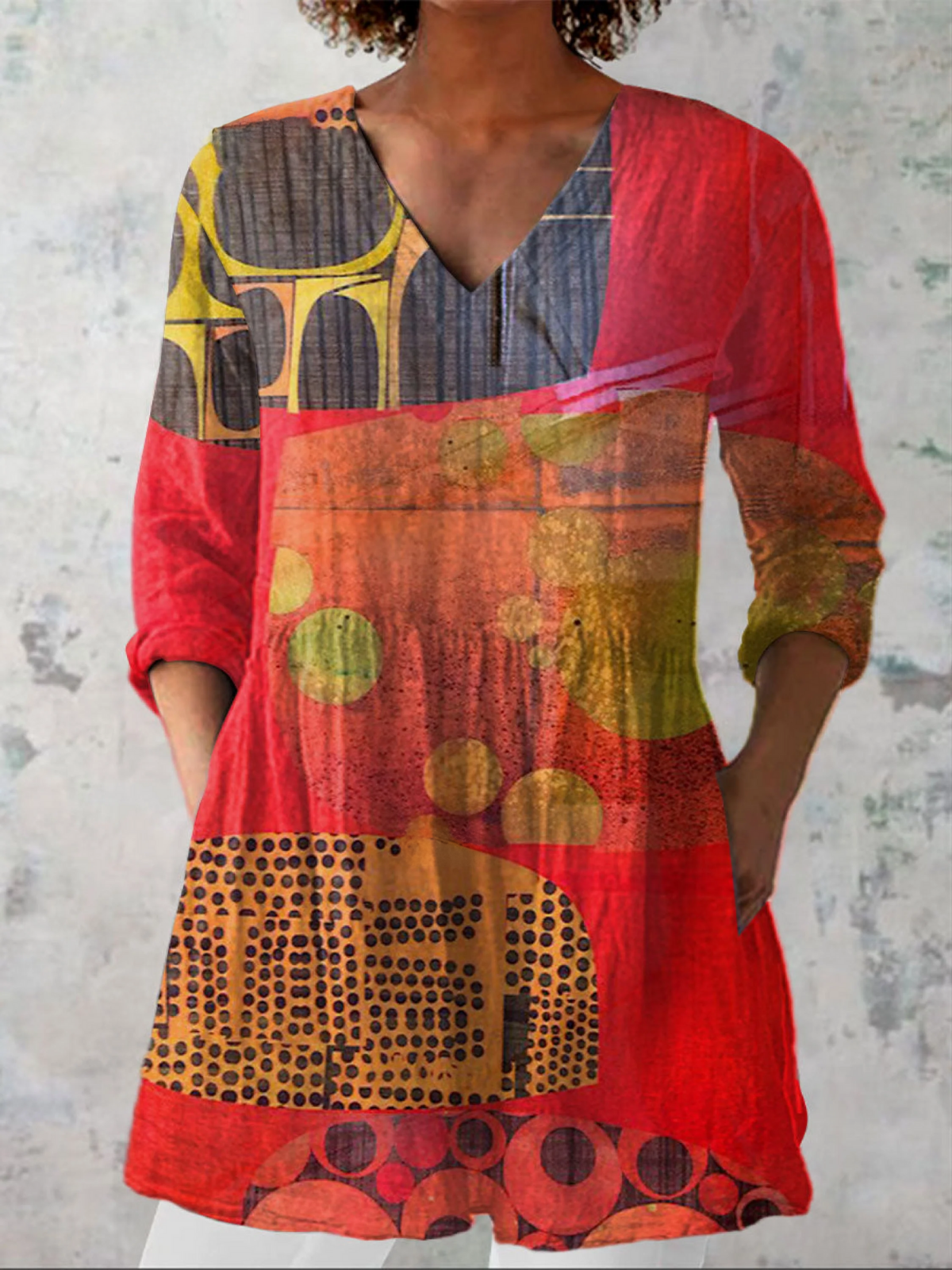 Indira | Camisa Larga con Escote en V