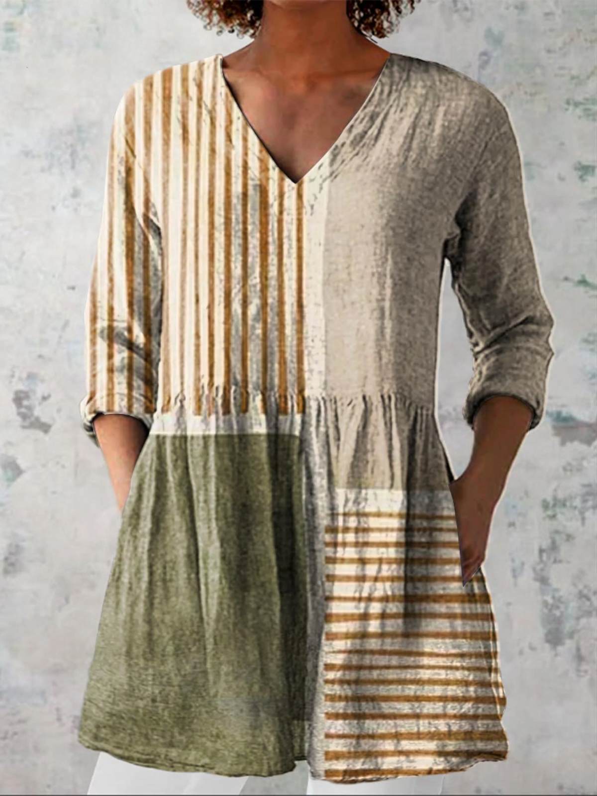 Halley | Camisa Larga de Cuello en V