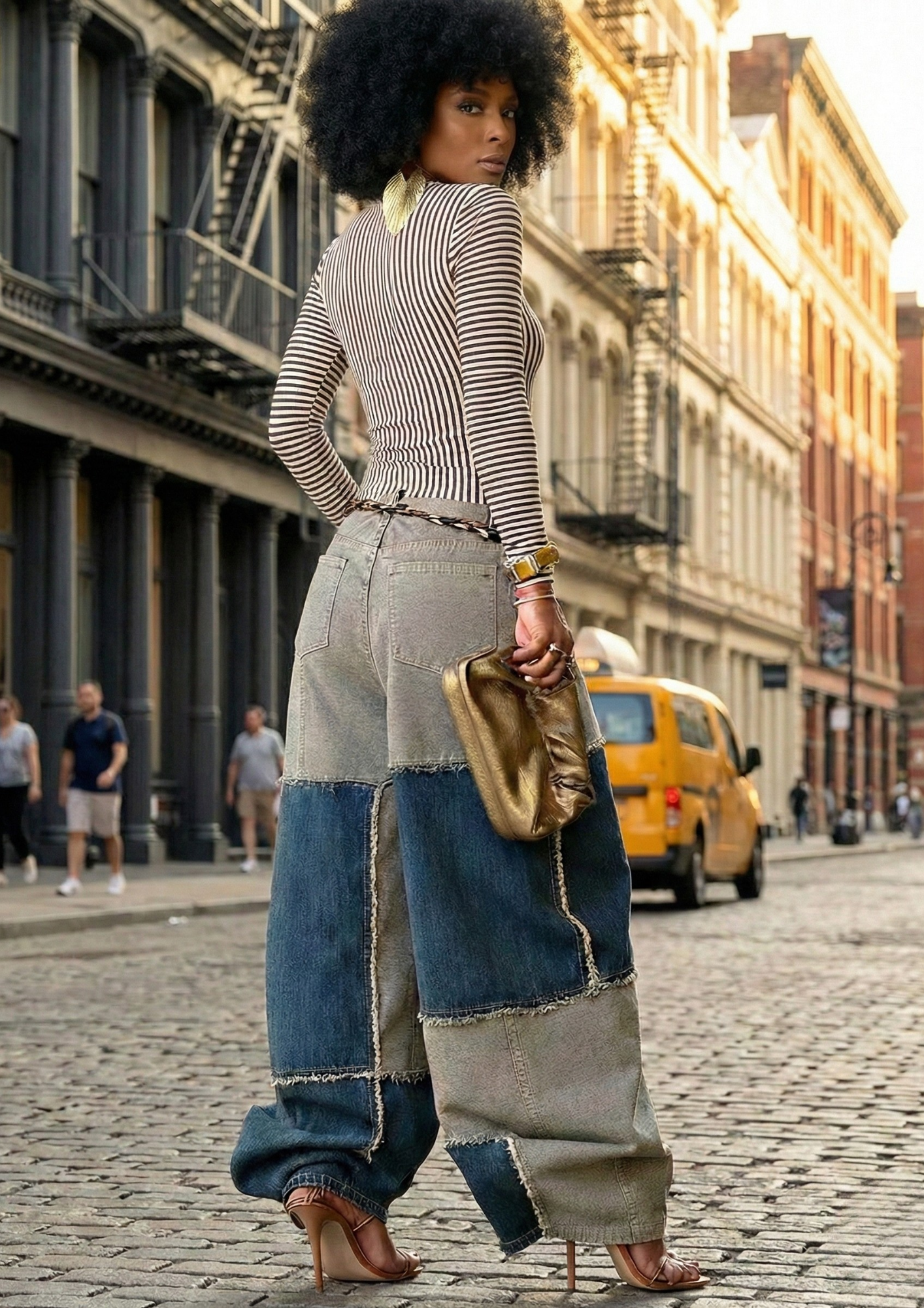 PANTALÓN COLOR BLOCK WIDE LEG VACATION