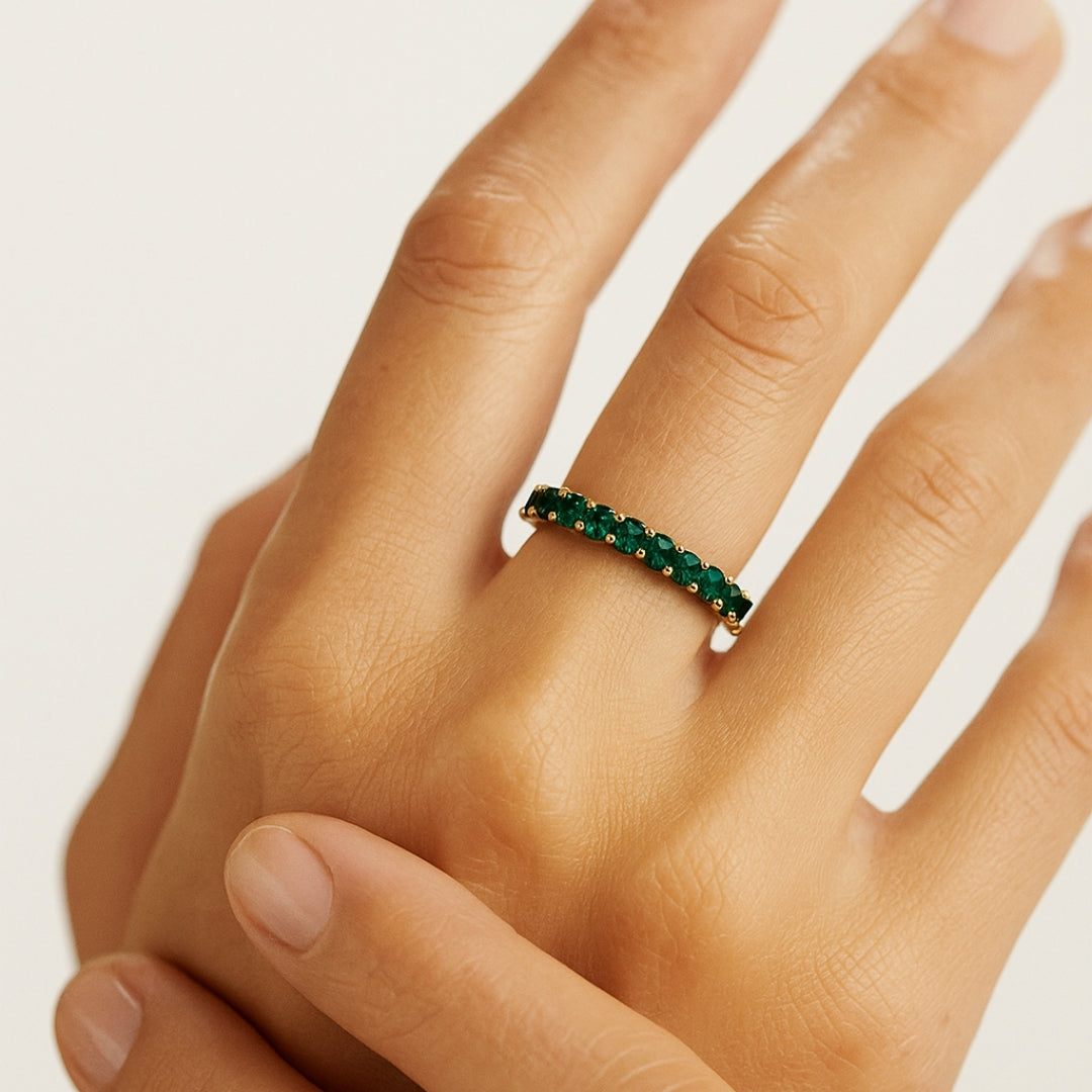 ANILLO VALENTINO COSTA ETERNITY VERDE CON CIRCONITAS