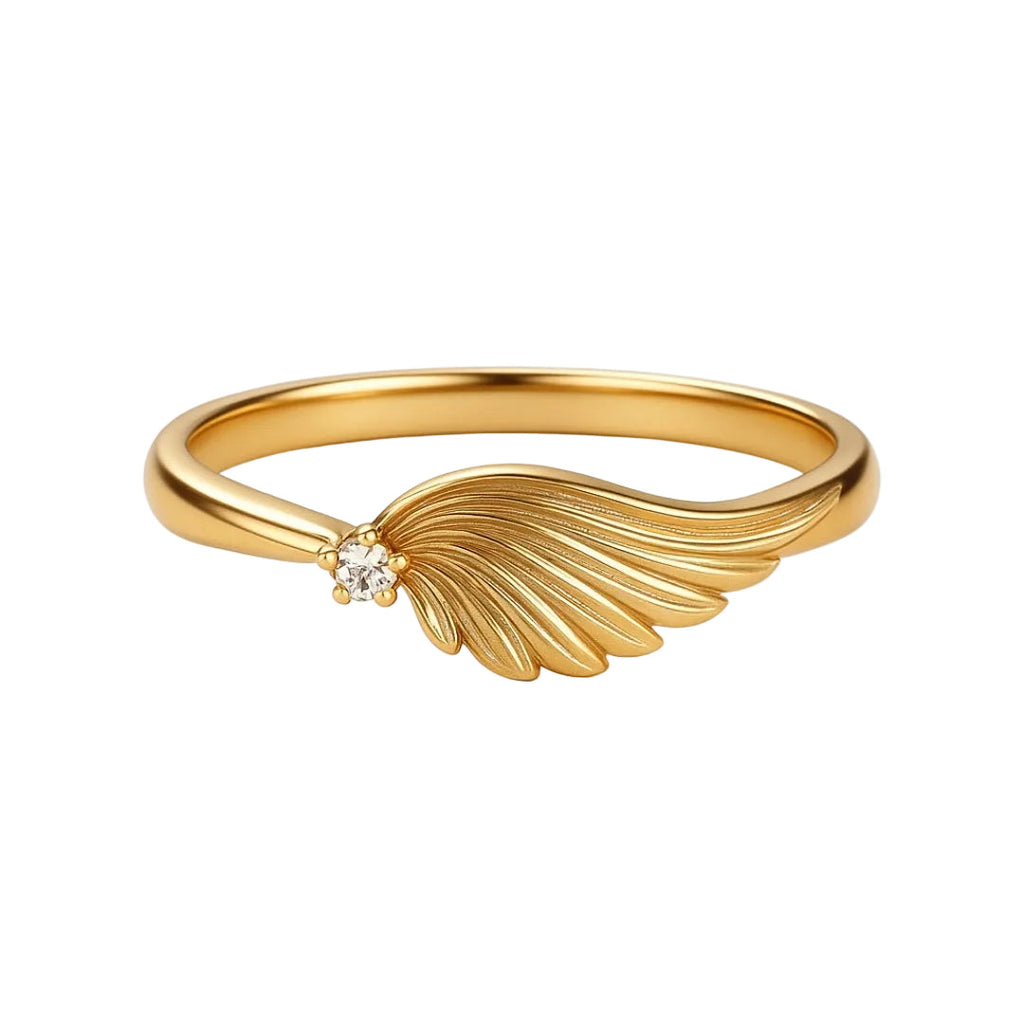 ANILLO VALENTINO COSTA ALA DORADA CON CIRCONITA