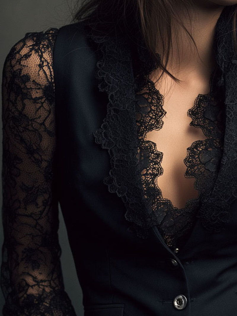 CLAUDIA | TOP NEGRO CON ENCAJE