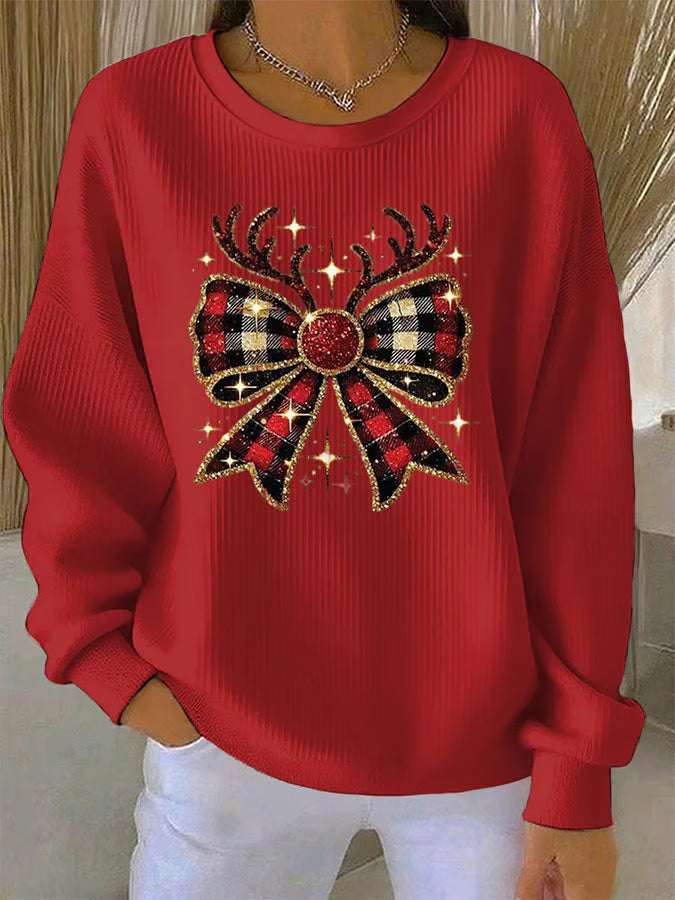 Elin - Suéter navideño con motivo de lazo
