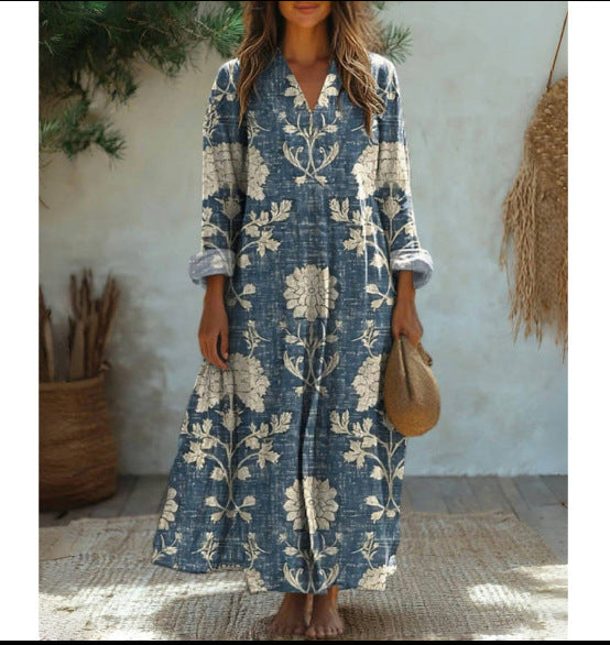 MARTINA | Vestido cuello redondo con estampado