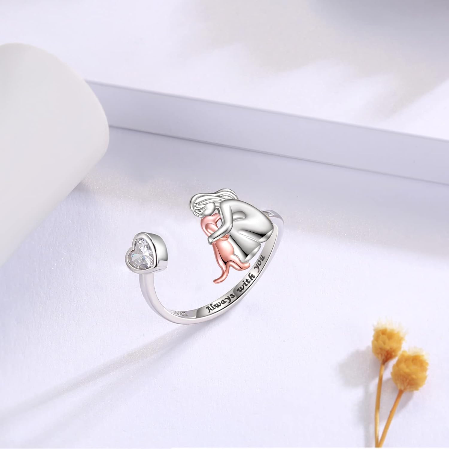 Mascota | Anillo de Abrazo de Perros (Rosa)