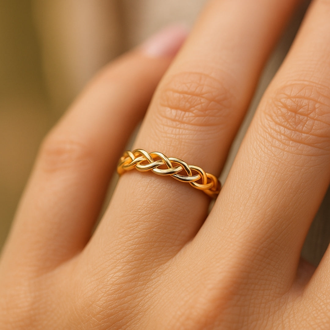 ANILLO VALENTINO COSTA DORADO TIPO CADENA