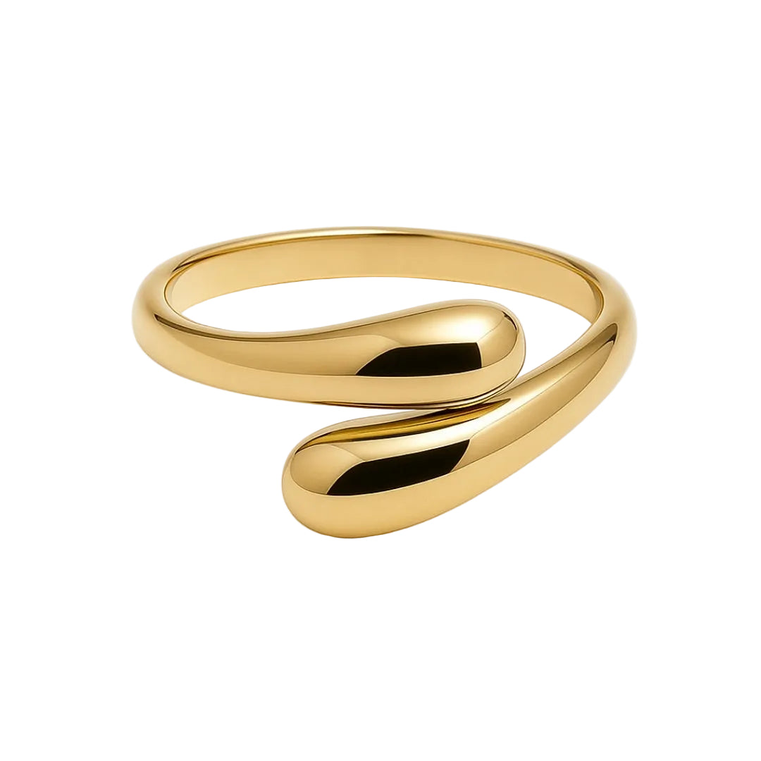 ANILLO VALENTINO COSTA ARO ORGÁNICO DOBLE ACABADO DORADO