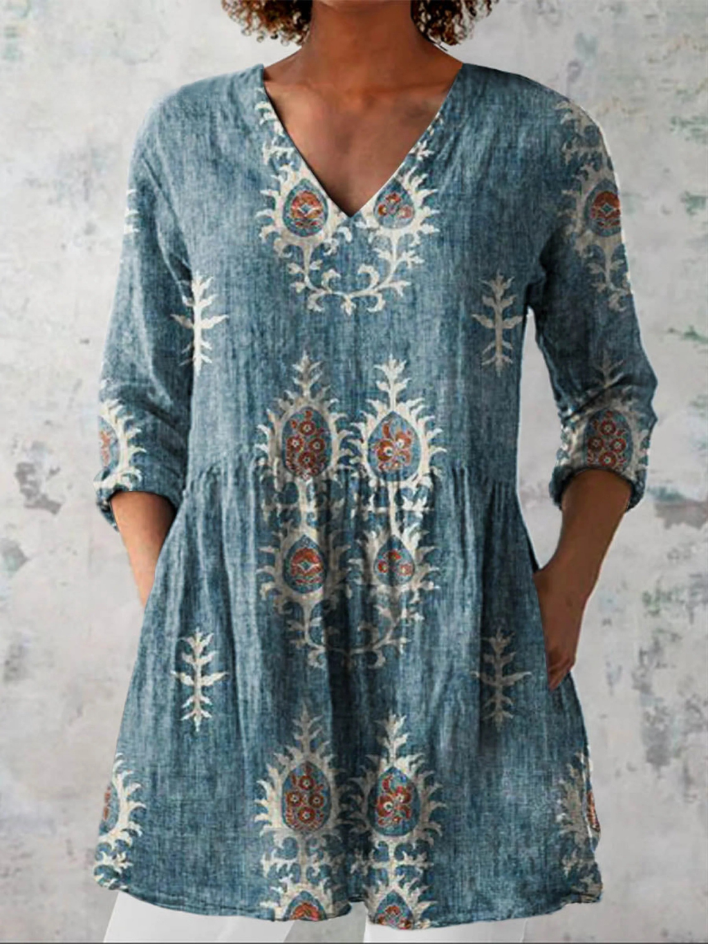 Maeve | Camisa Larga con Escote en V