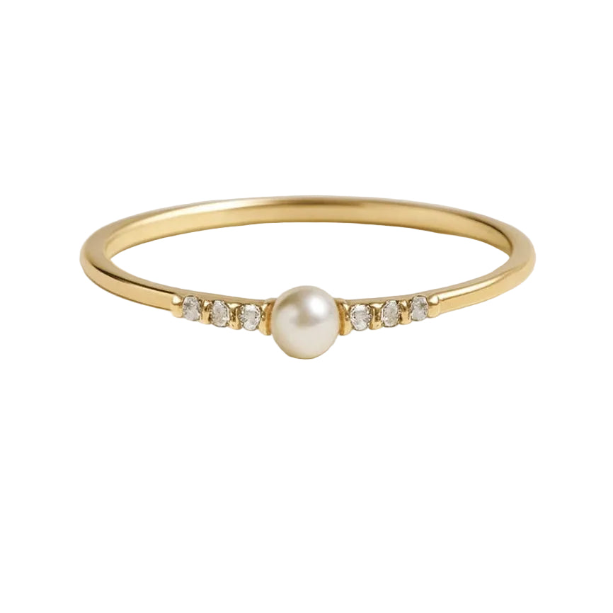 ANILLO VALENTINO COSTA PERLA CENTRAL CON CIRCONITAS