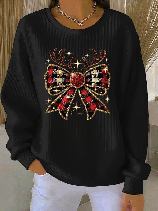 Elin - Suéter navideño con motivo de lazo