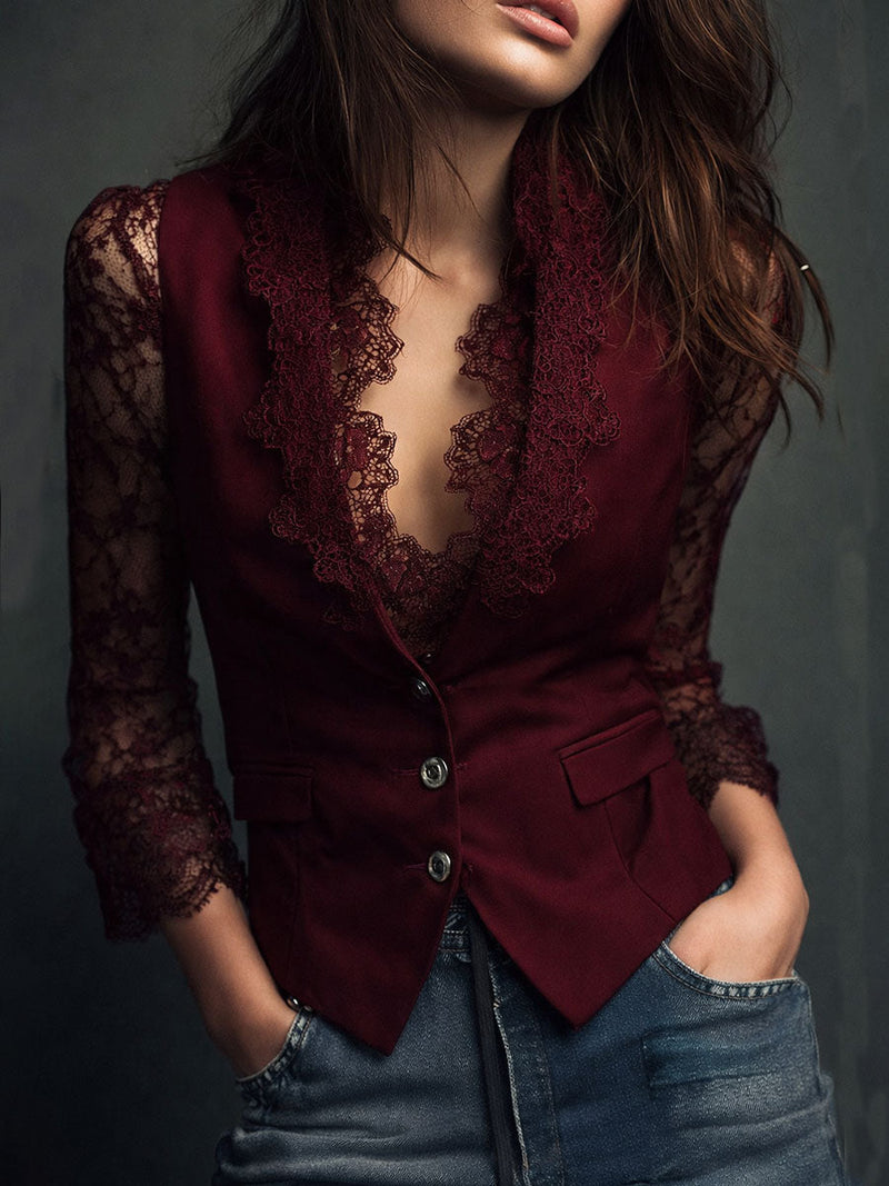 CLAUDIA | TOP NEGRO CON ENCAJE
