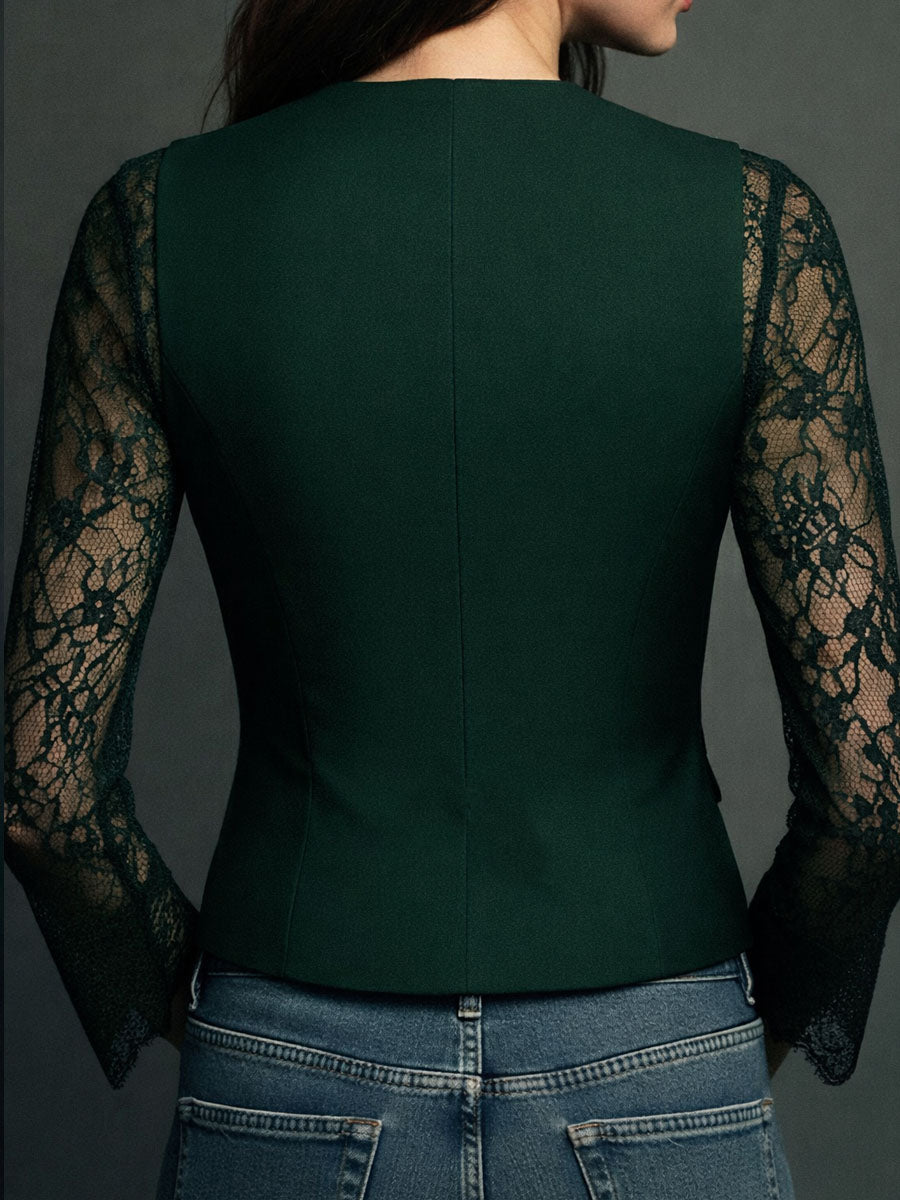 CLAUDIA | TOP NEGRO CON ENCAJE