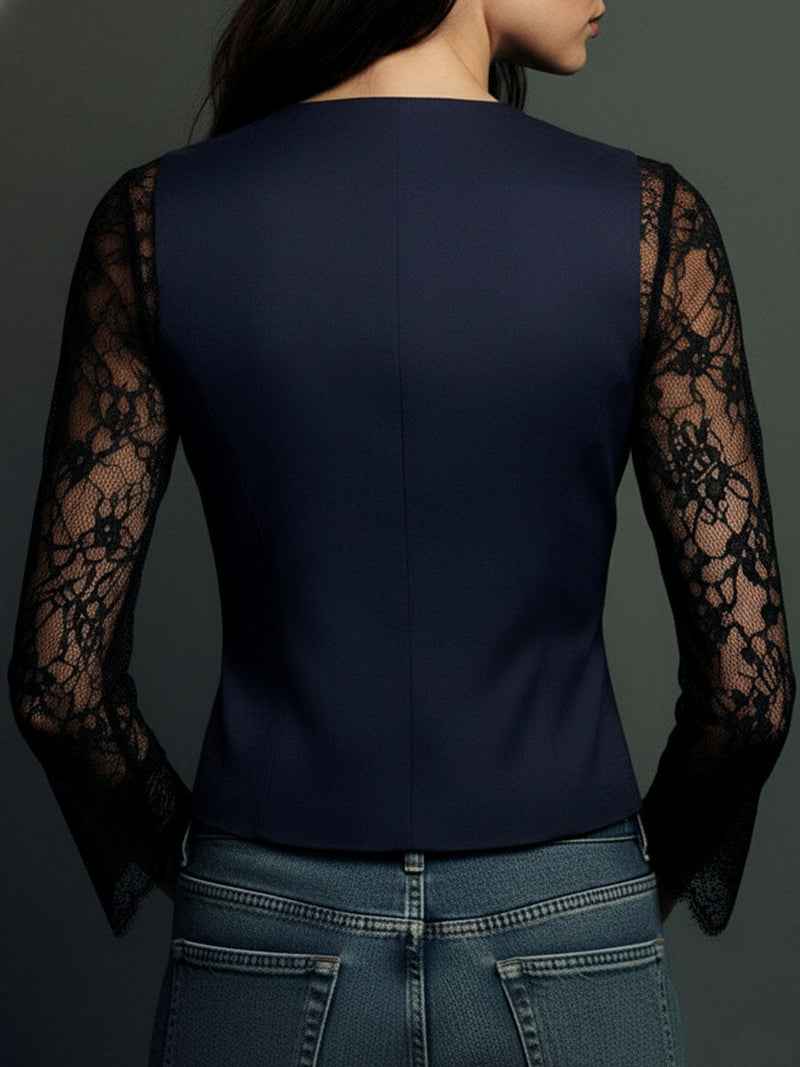 CLAUDIA | TOP NEGRO CON ENCAJE