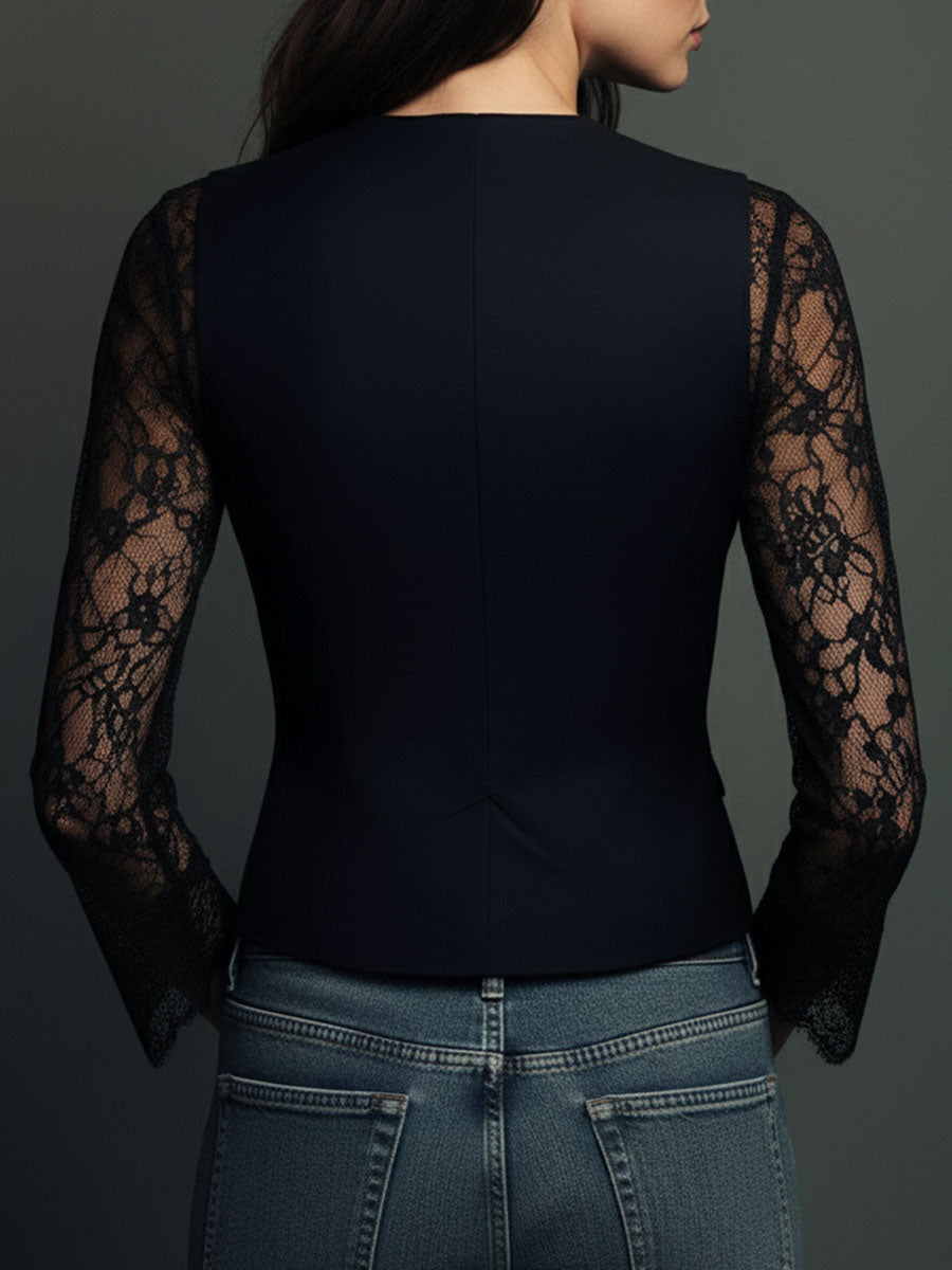 CLAUDIA | TOP NEGRO CON ENCAJE