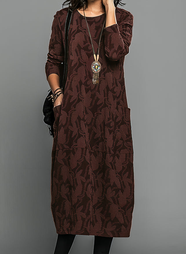 Valentina | Vestido Burdeos Elegante de Invierno