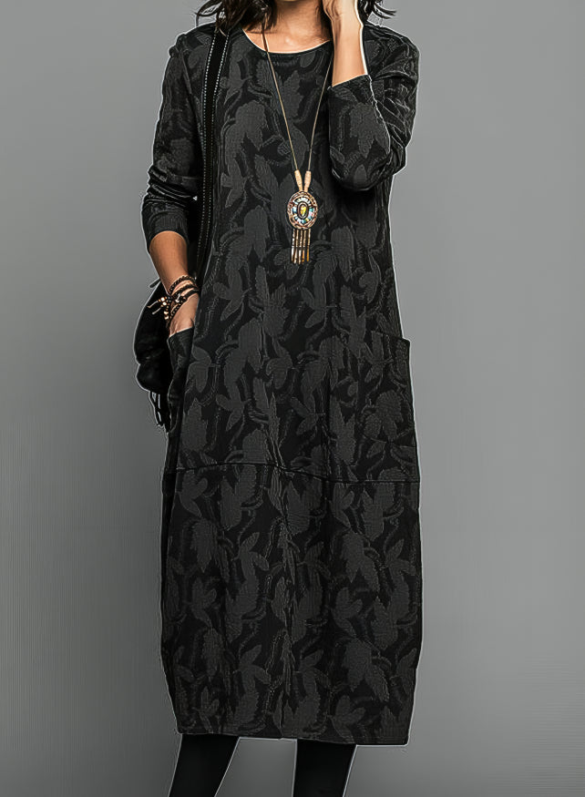 Valentina | Vestido Negro Elegante de Invierno